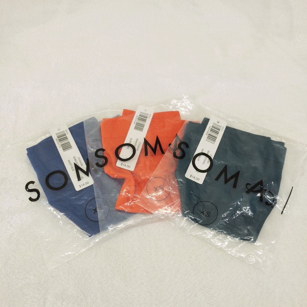 Soma Seamless Thong Panty 3 Pack Womens XS Ribbed Butter Smooth Underwear New